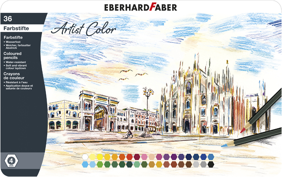 EBERHARD FABER Crayon de couleur Artist Color, étui de 36