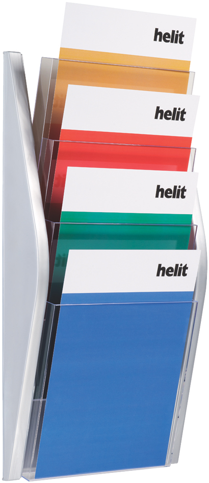 helit Porte-brochures mural 'the arc', A4 portrait, argent
