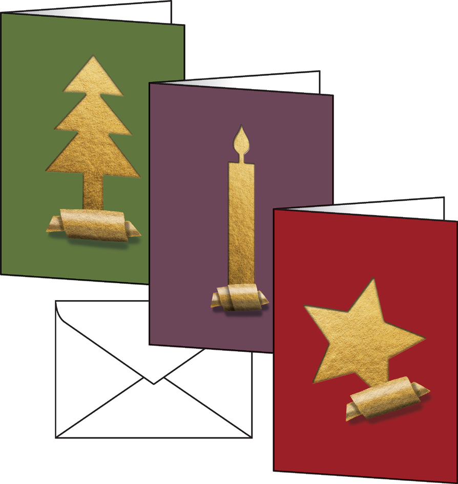 sigel Set de cartes de Noël 'Cut-out style', A6, pour
