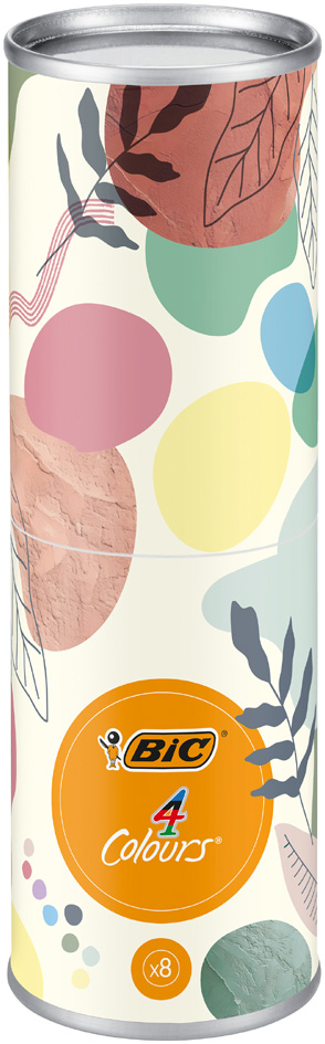 BIC Stylo à bille 4 Colours Mineral Tones, boîte de 8