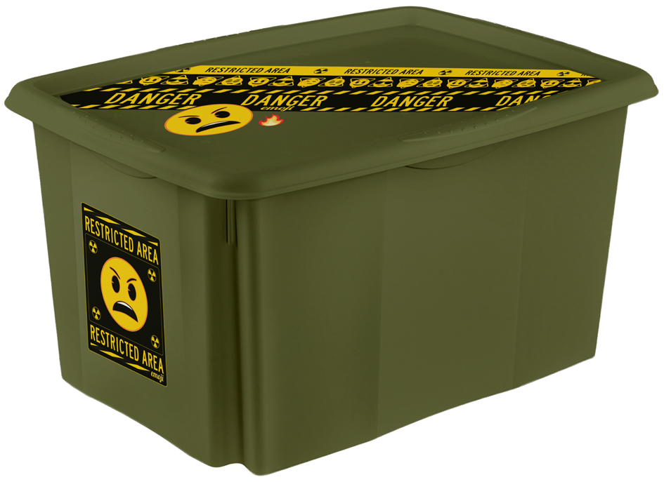 Boîte de rangement "karolina emoji danger", 45 litres