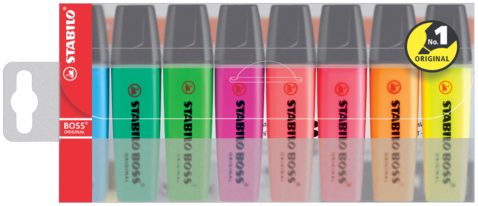 STABILO Surligneur 'BOSS ORIGINAL', étui en PET de 8