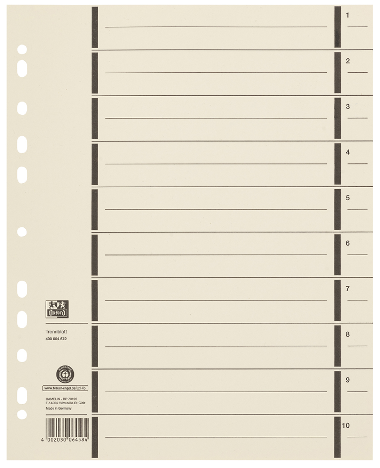 ELBA Intercalaires avec perforation, format A4 extra large