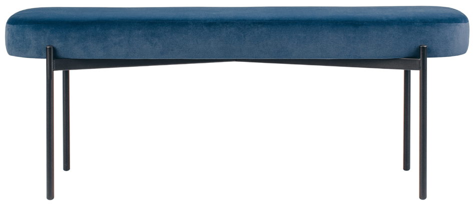 PAPERFLOW Banc oval GAIA, taille L, habillage velours, bleu