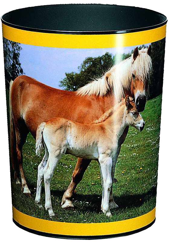 Corbeille à papier "Cheval et poulain"
