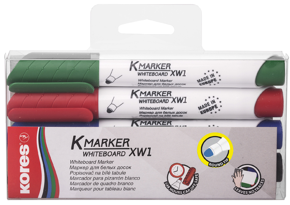 Kores Marqueur pour tableau blanc 'K-Marker', étui de 4