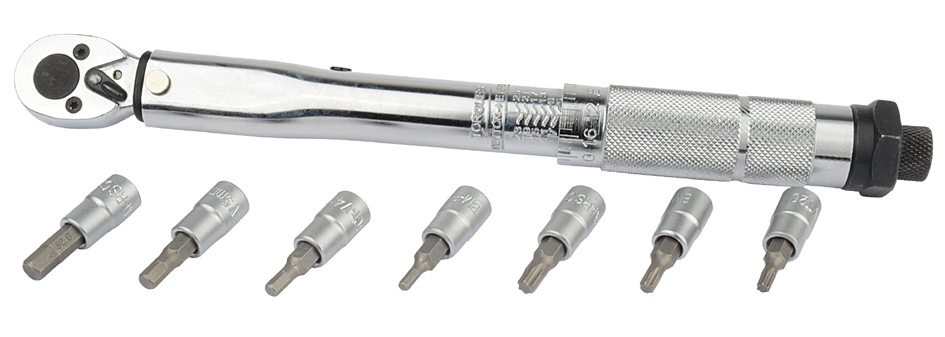 Kit de clé dynamométrique avec 7 embouts