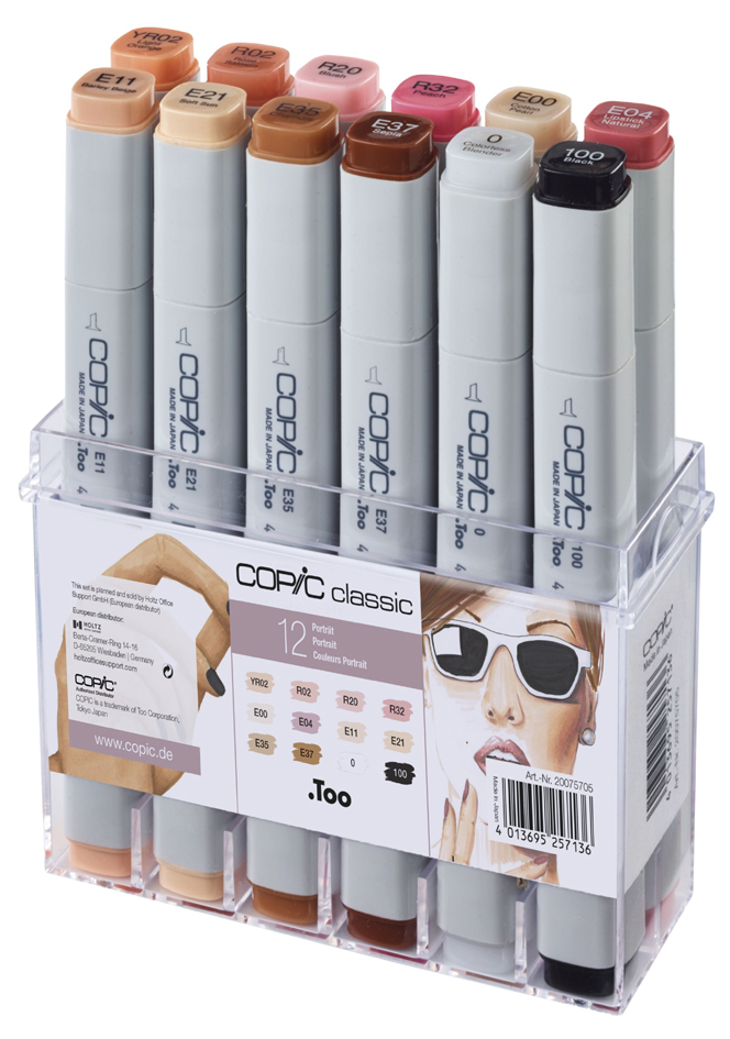 COPIC Marqueur classic, kit de 12 couleurs chair
