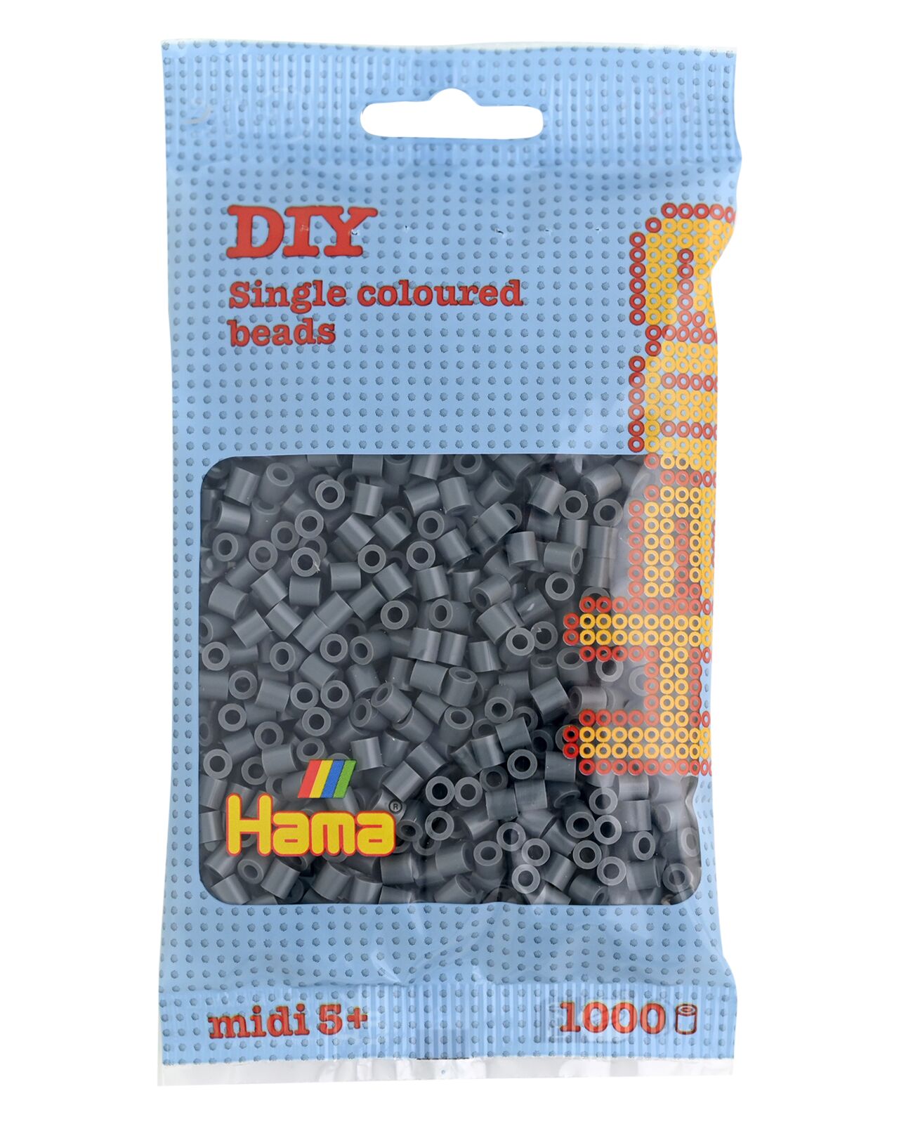 Hama Perles à repasser midi, dans un sachet, gris foncé