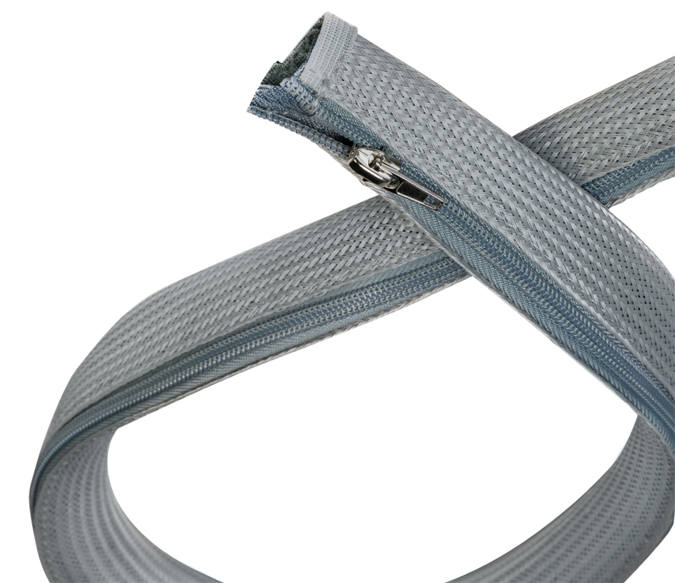 LogiLink Gaine pour câble avec fermeture zip, 1,0 m, gris