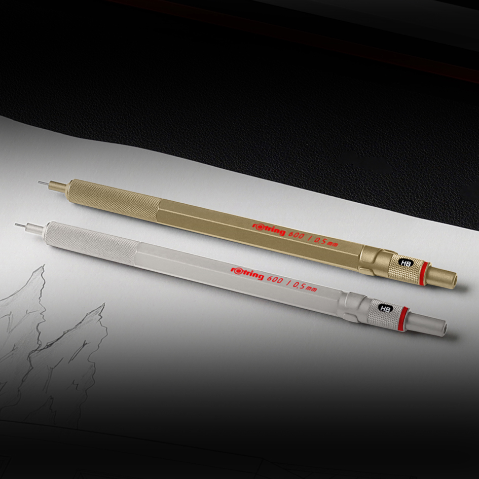 rotring Porte-mine 600 Metallic, 0,5 mm, blanc perle