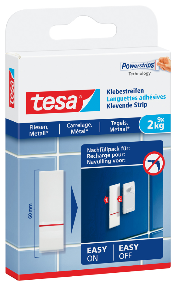 tesa Powerstrips Languettes adhésives pr carrelage et métal