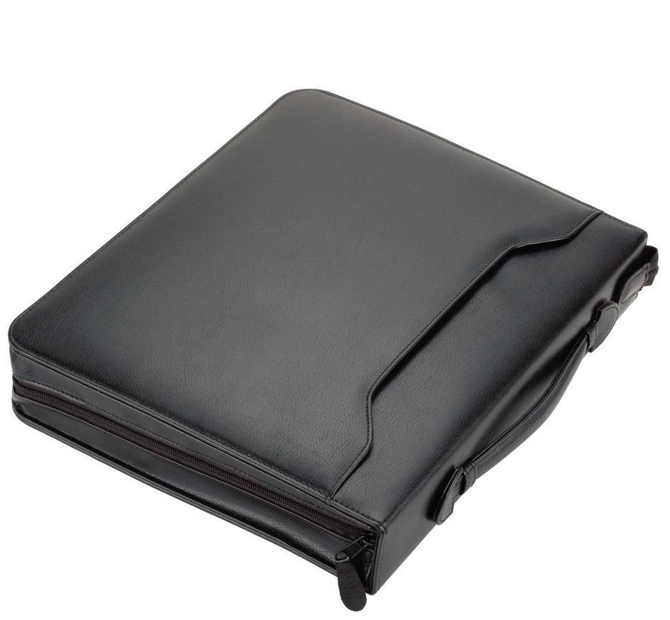 Alassio Serviette classeur 'RIMINI', A4, similicuir, noir