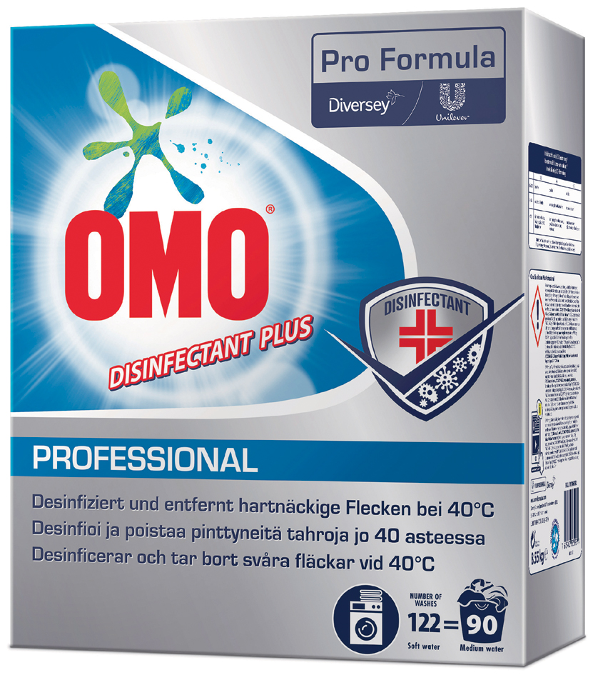 OMO Lessive en poudre Professional Disinfectant, 90 lavages