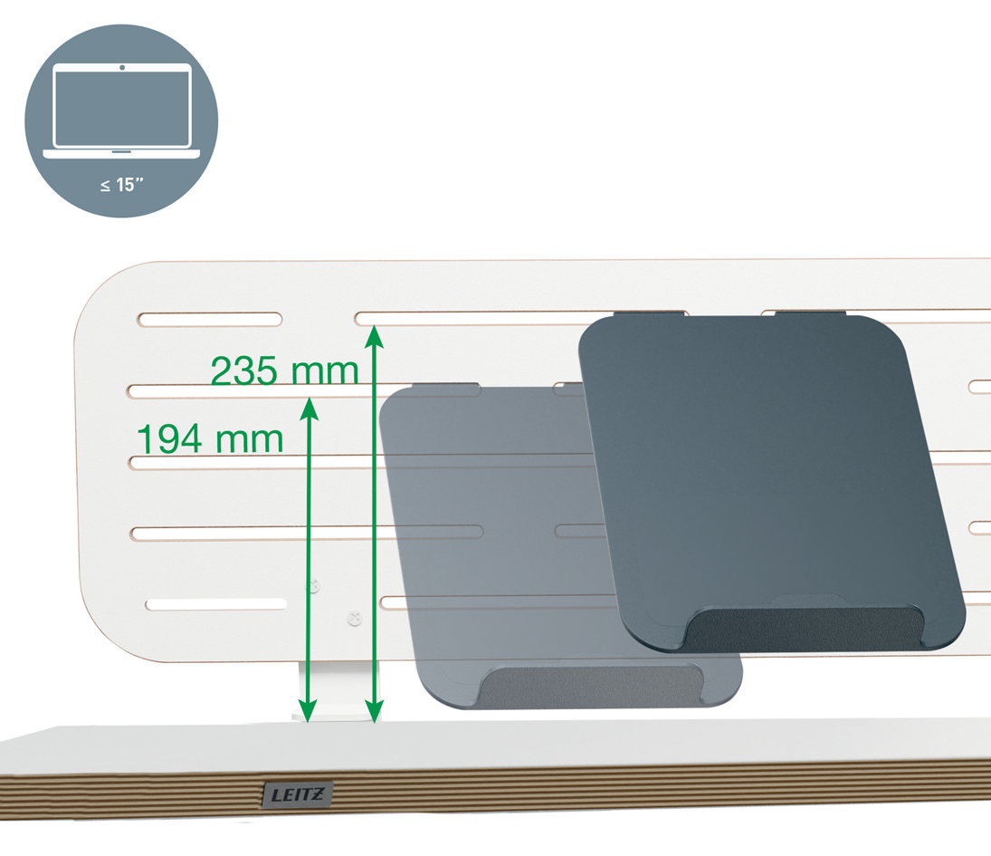 Panneau organiseur de bureau, incl. support pour ordinateur portable