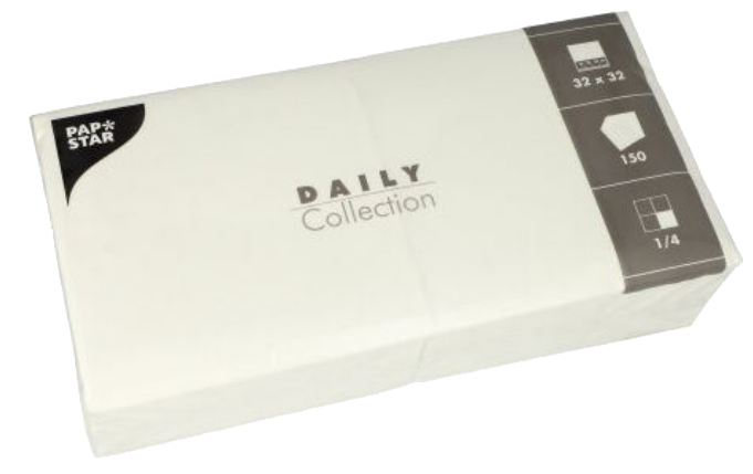 PAPSTAR Serviettes, 320 x 320 mm, 3 couches, blanc
