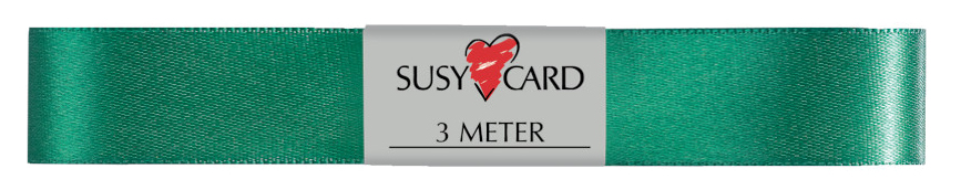 SUSY CARD Ruban cadeau 'double satin', 15 mm x 3 m, vert