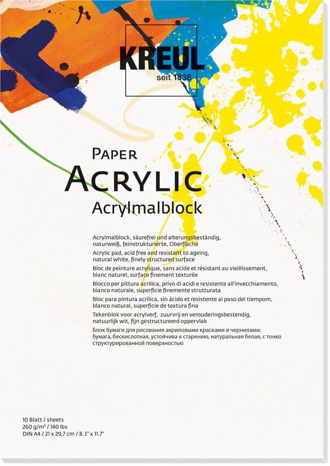 KREUL Bloc pour artiste 'Paper Acrylic', 10 feuilles, A3