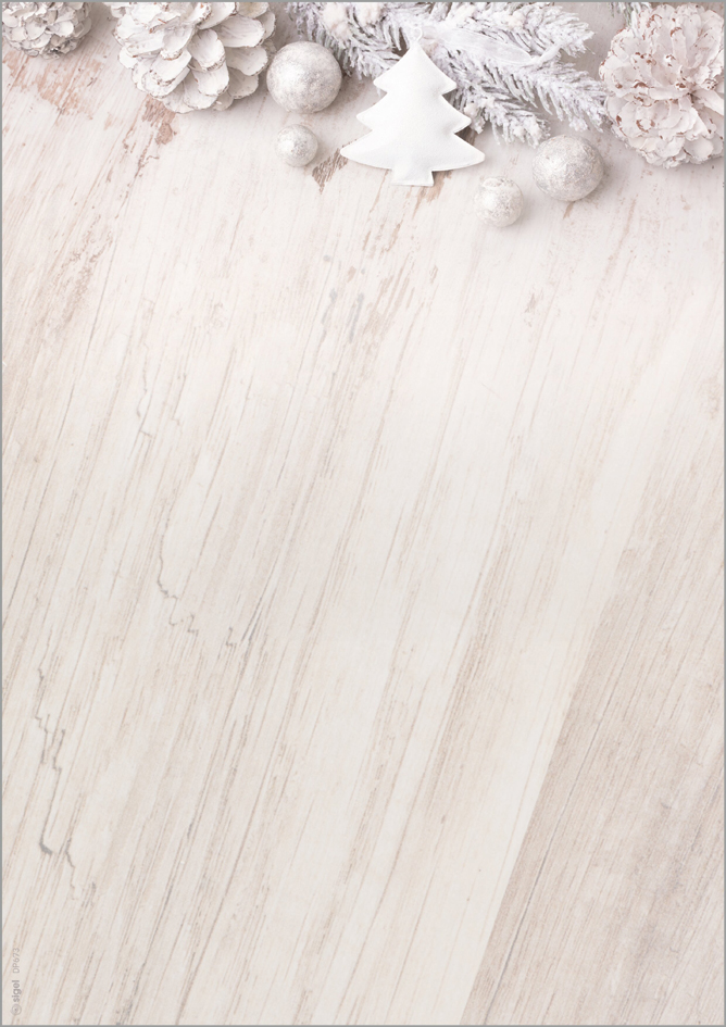 sigel Papier à motif de Noël 'Rustic White', A4