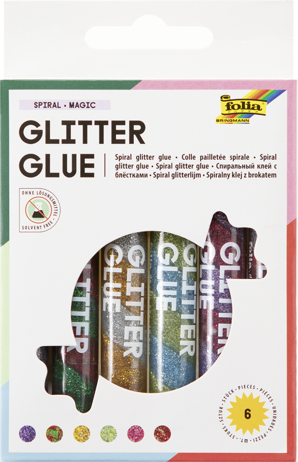 folia Colle pailletée 'Glitterglue SPIRAL MAGIC', assortie