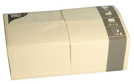 PAPSTAR Serviettes bistrot, 330 x 330 mm, crème