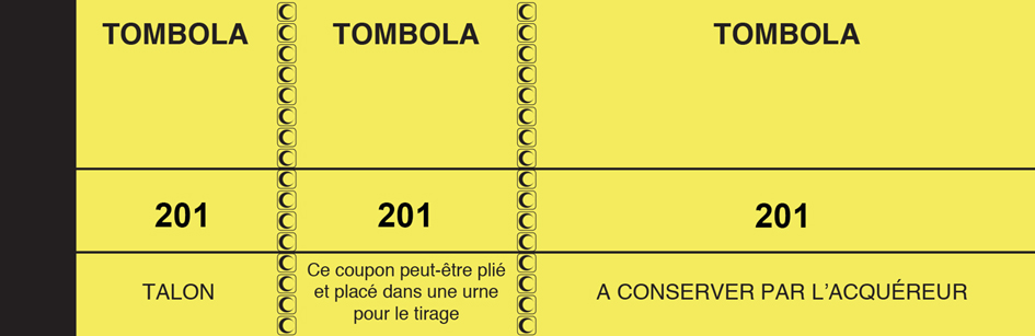 ELVE Bloc 'Tombola', 50 x 150 mm, jaune canari