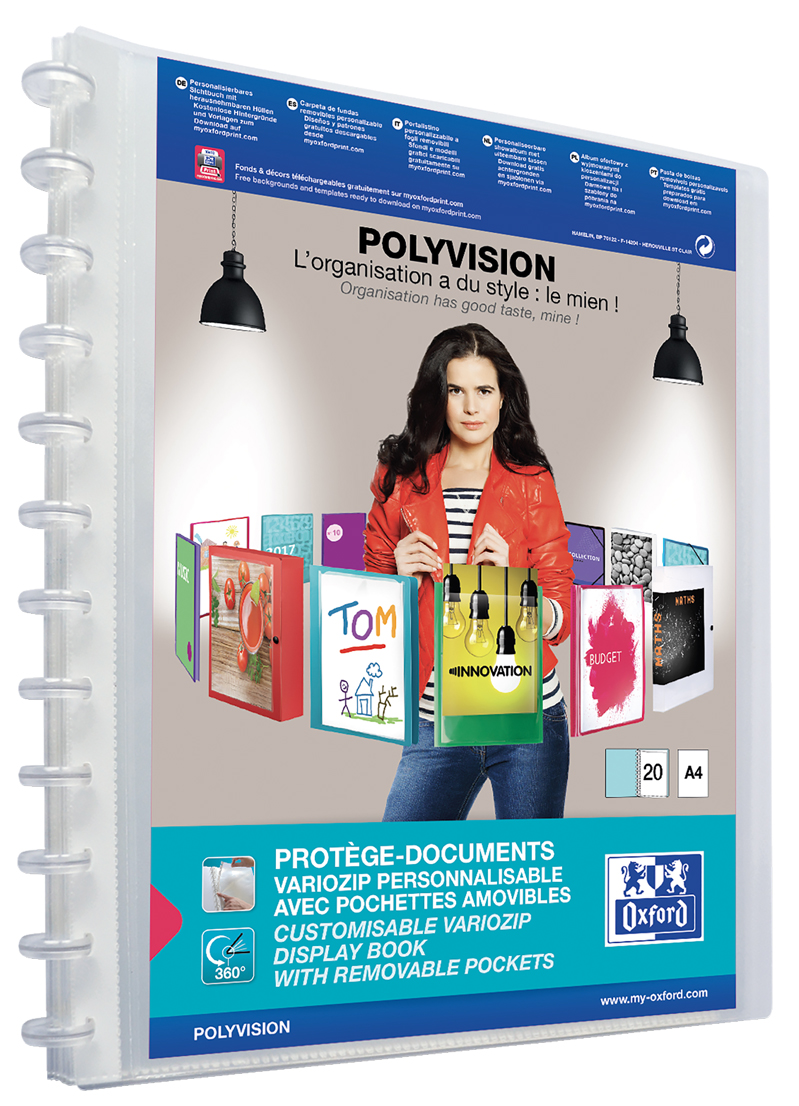 Oxford Protège-documents Vario-Zipp POLYVISION, incolore