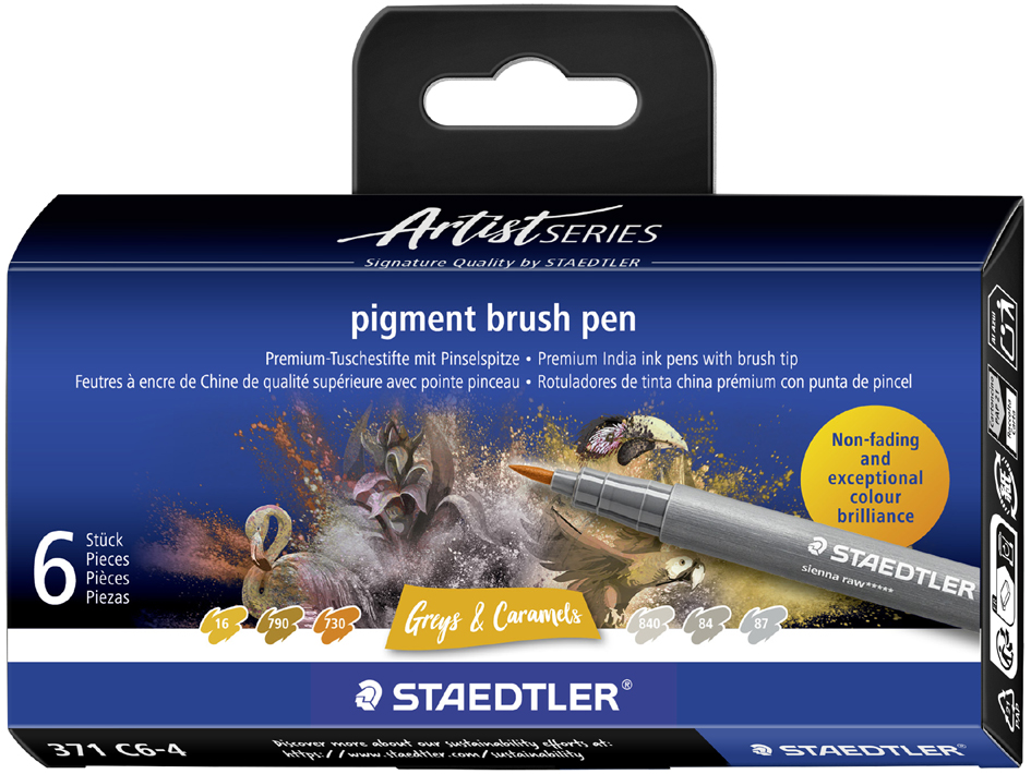 STAEDTLER Feutre pigment brush pen 'Greys & Caramels'