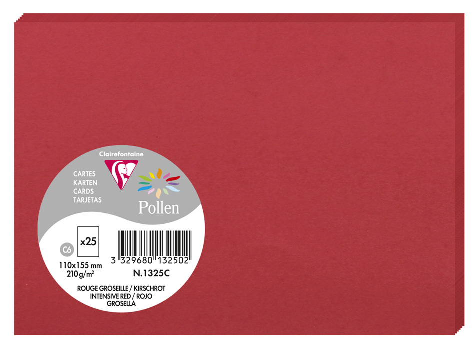 Pollen by Clairefontaine Carte C6, rouge groseille