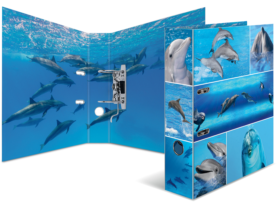 HERMA Classeur à levier à motifs 'Animals', A4, dauphins