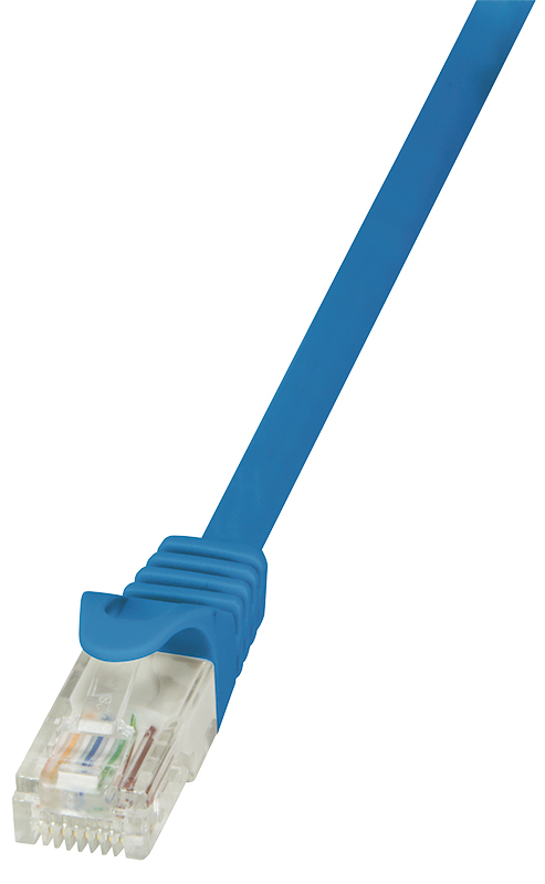 LogiLink Câble patch, Cat. 5e, U/UTP, 0,25 m, bleu, gaine en
