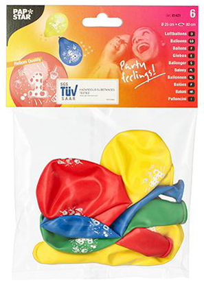 Ballon de baudruche, emballage