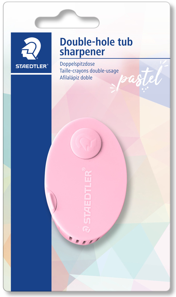Taille-crayon deux trous, rose pastel
