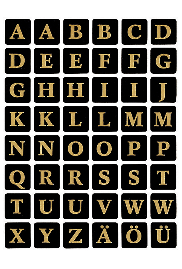 HERMA stickers alphabetique A-Z, film marqué, noir/or
