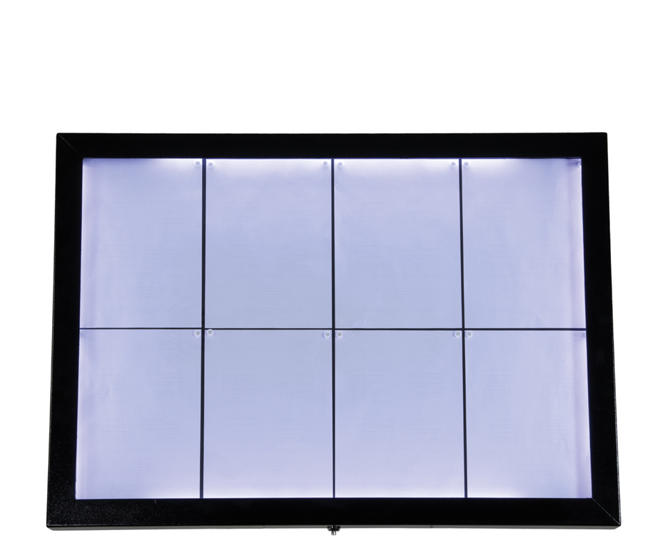 Securit Vitrine d'affichage LED Black Star XXL, 8 pages A4