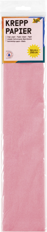folia Papier crépon en couches, 500 mm x 2,5 m, rose pâle