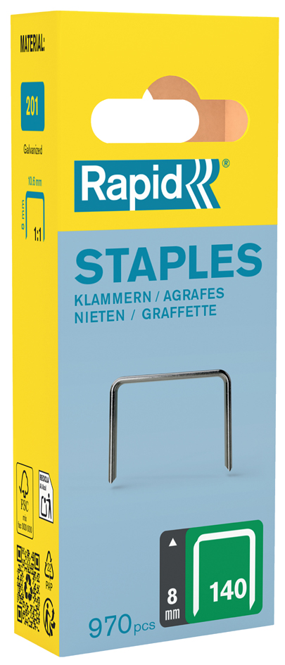 Rapid Agrafe fil plat no. 140, 8 mm, petit paquet