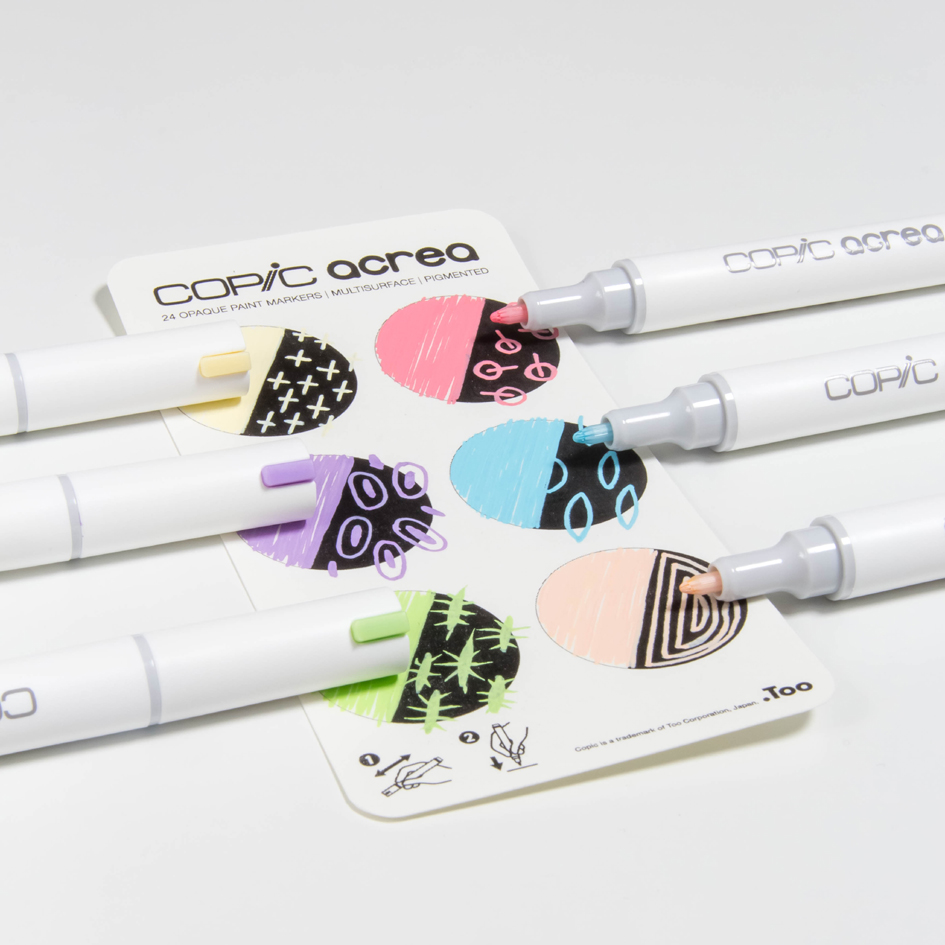 COPIC Marqueur acrea 'Light', set de 6 6er Set 'Light' 0,8 mm sortiert weiß