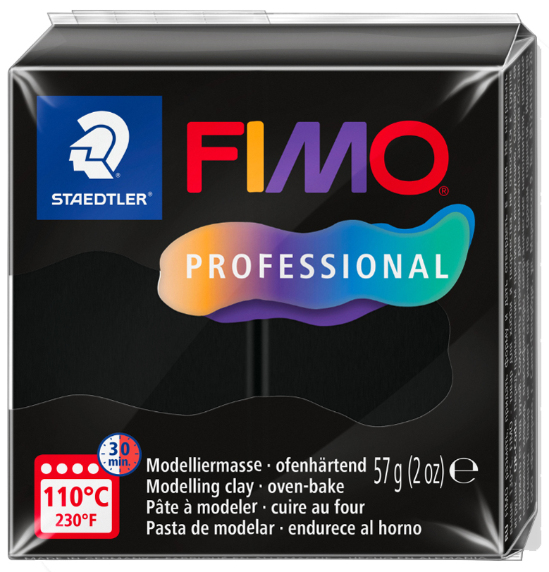 FIMO PROFESSIONAL Pâte à modeler, 57 g, noir