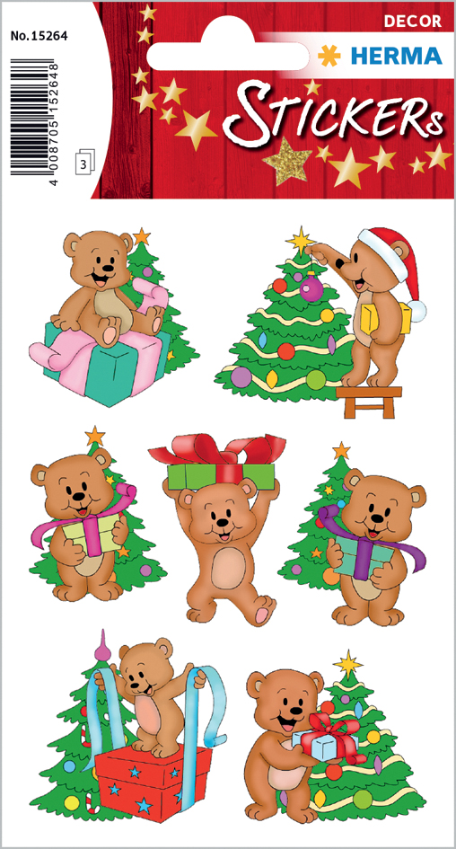 HERMA Sticker de Noël DECOR 'Ours de Noël'