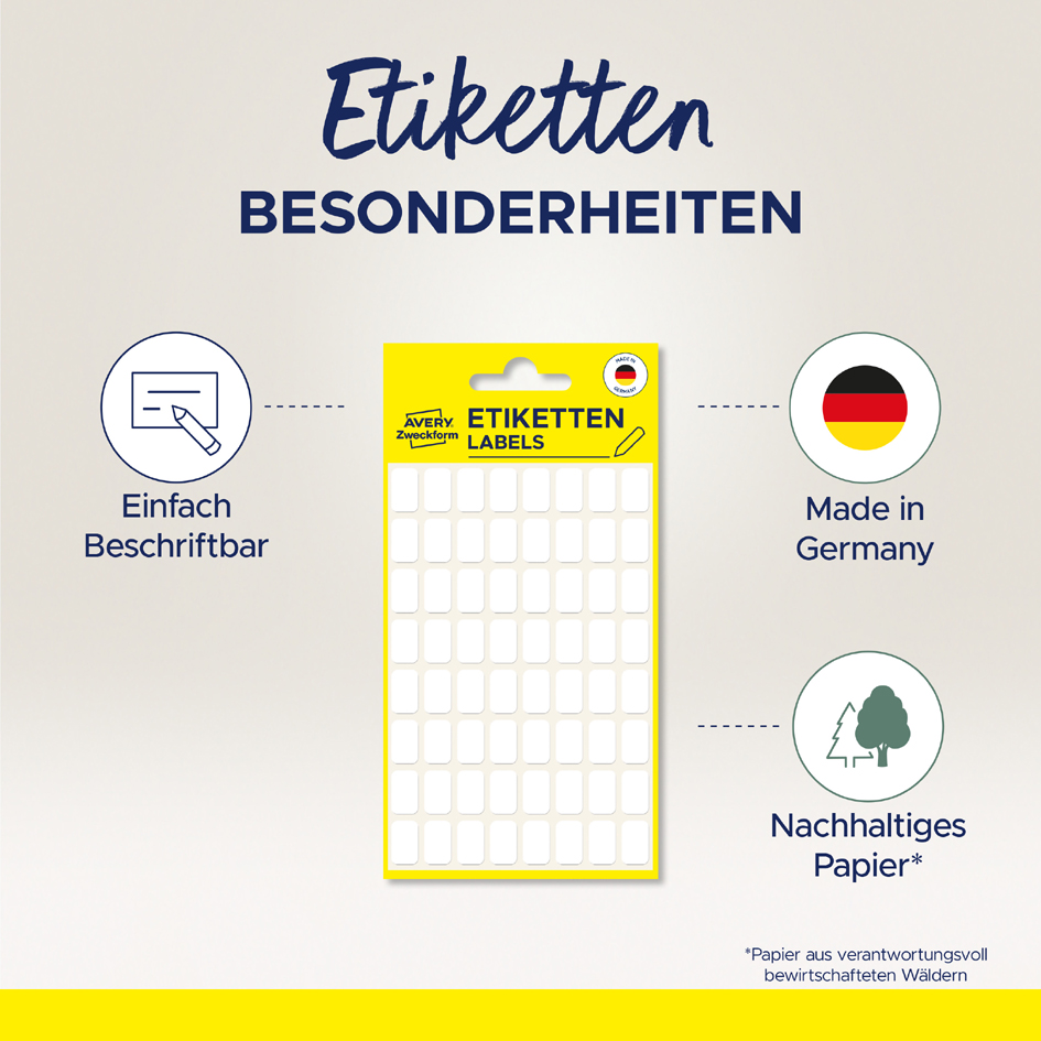 AVERY Zweckform Etiquette multi-usage, 32 x 10 mm, blanc permanent 32,0 x 10,0 mm blanc 132
