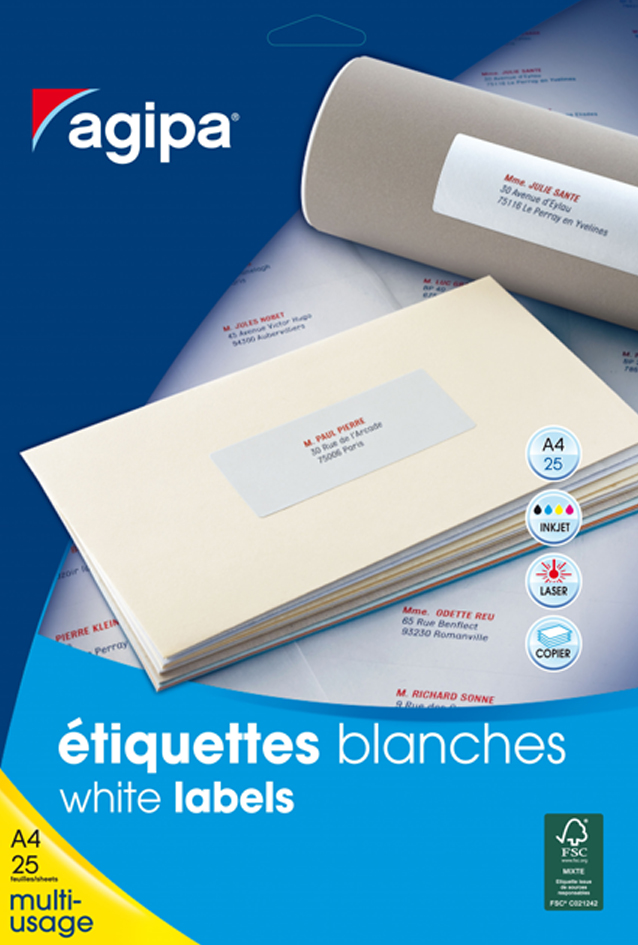 Etiquettes, blanc, petit paquet