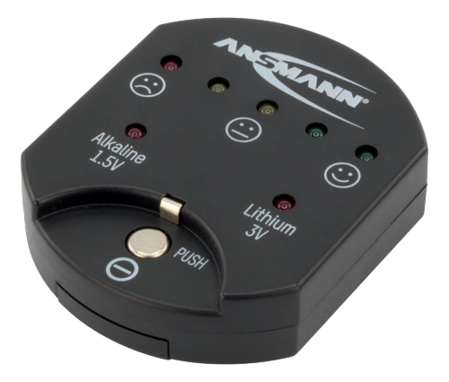 ANSMANN Testeur de piles, pour piles boutons, noir