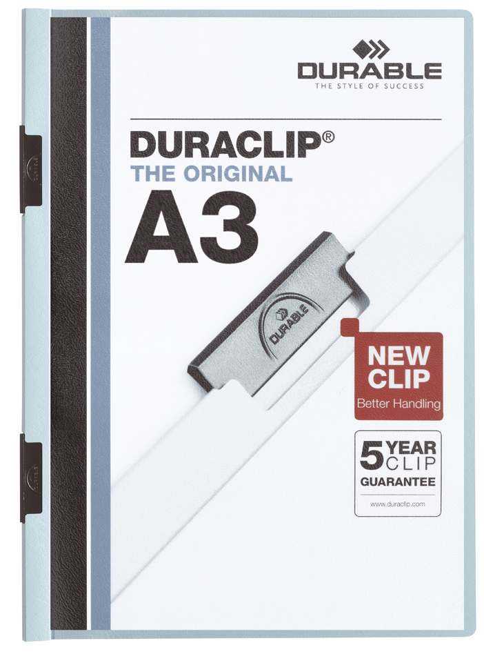 DURABLE Chemise à clip DURACLIP, A3, bleu