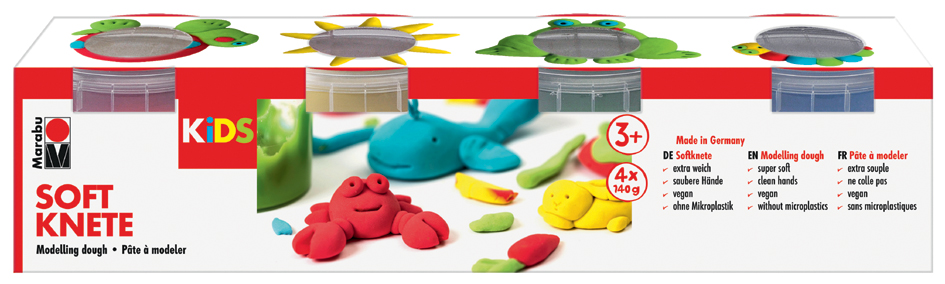 Marabu KiDS Set de pâte à modeler, couleurs de base