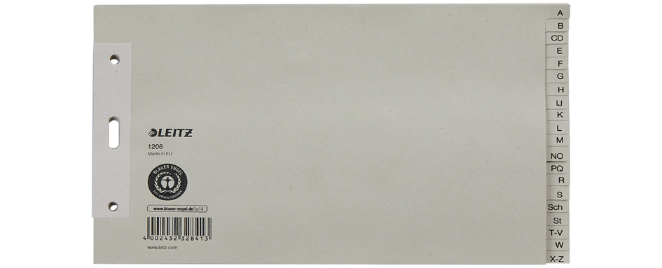 LEITZ Intercalaires en papier nature, A-Z, A5 paysage, 20