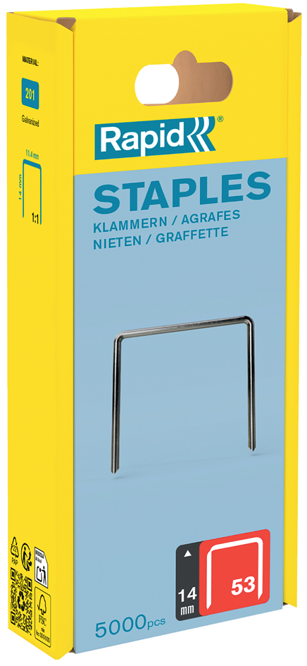 Rapid Agrafe fil fin no. 53, 14 mm, grand paquet