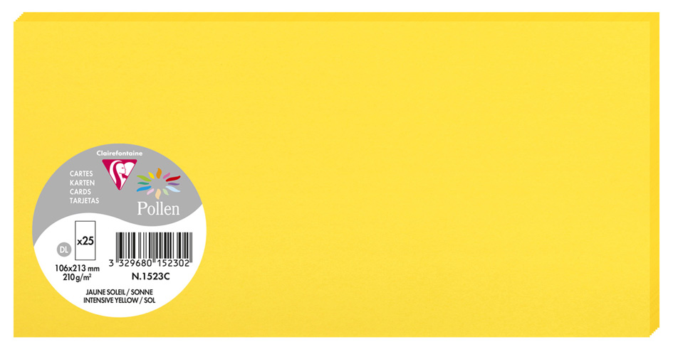 Pollen by Clairefontaine Carte DL, jaune soleil