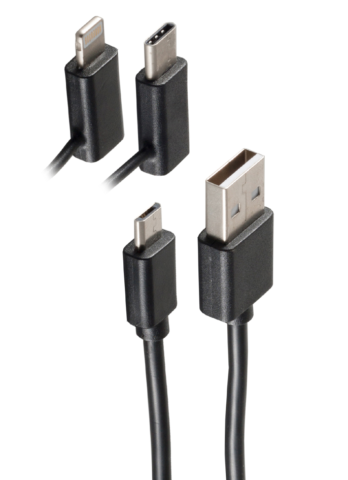 shiverpeaks Câble de données & de charge BASIC-S 3en1, 1,0 m