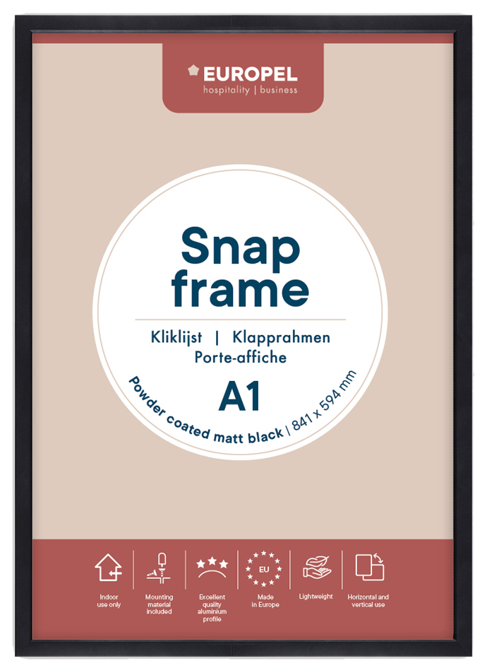 EUROPEL Cadre porte-affiche premium+, A1, noir